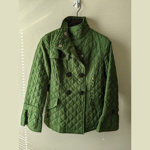 Vintage Esprit Quilted Pea Coat Size (Medium) Jacket Snap Front Collared Green